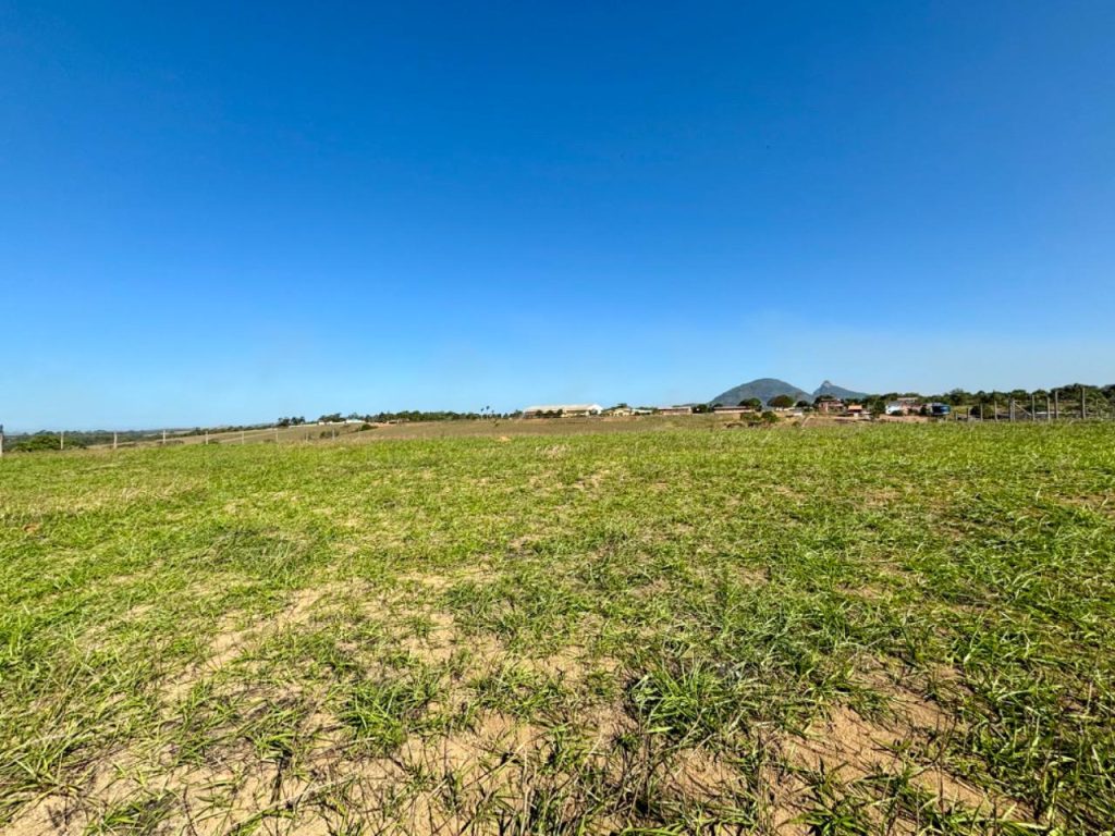 Área com topografia plana próximo asfalto Área com topografia plana próximo asfalto